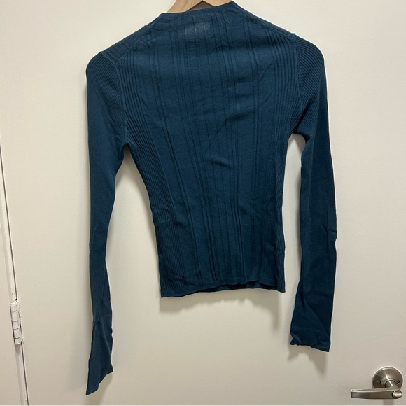 Teal Ribbed Knit Women's Top - Picture 6 of 6